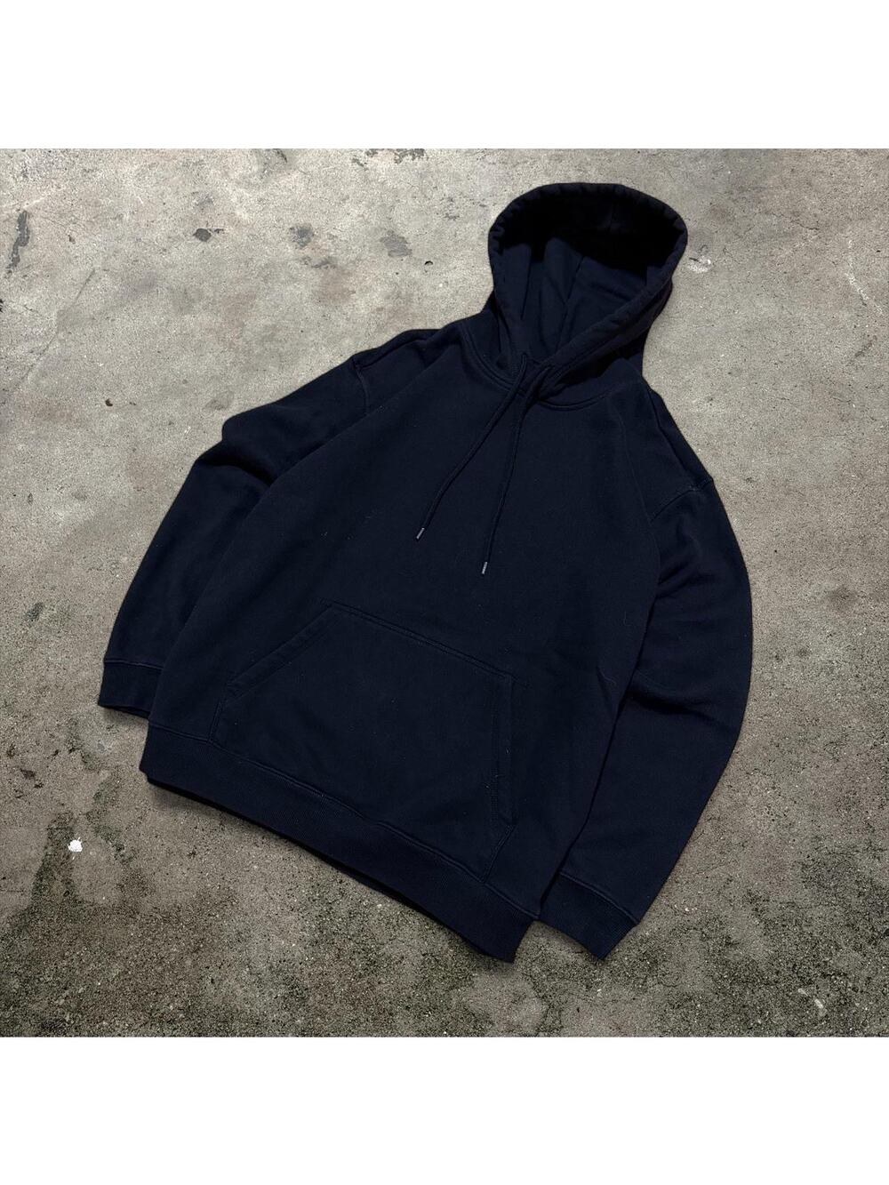 H&M Black Relaxed Fit Hoodie Sweatshirt Men's Large